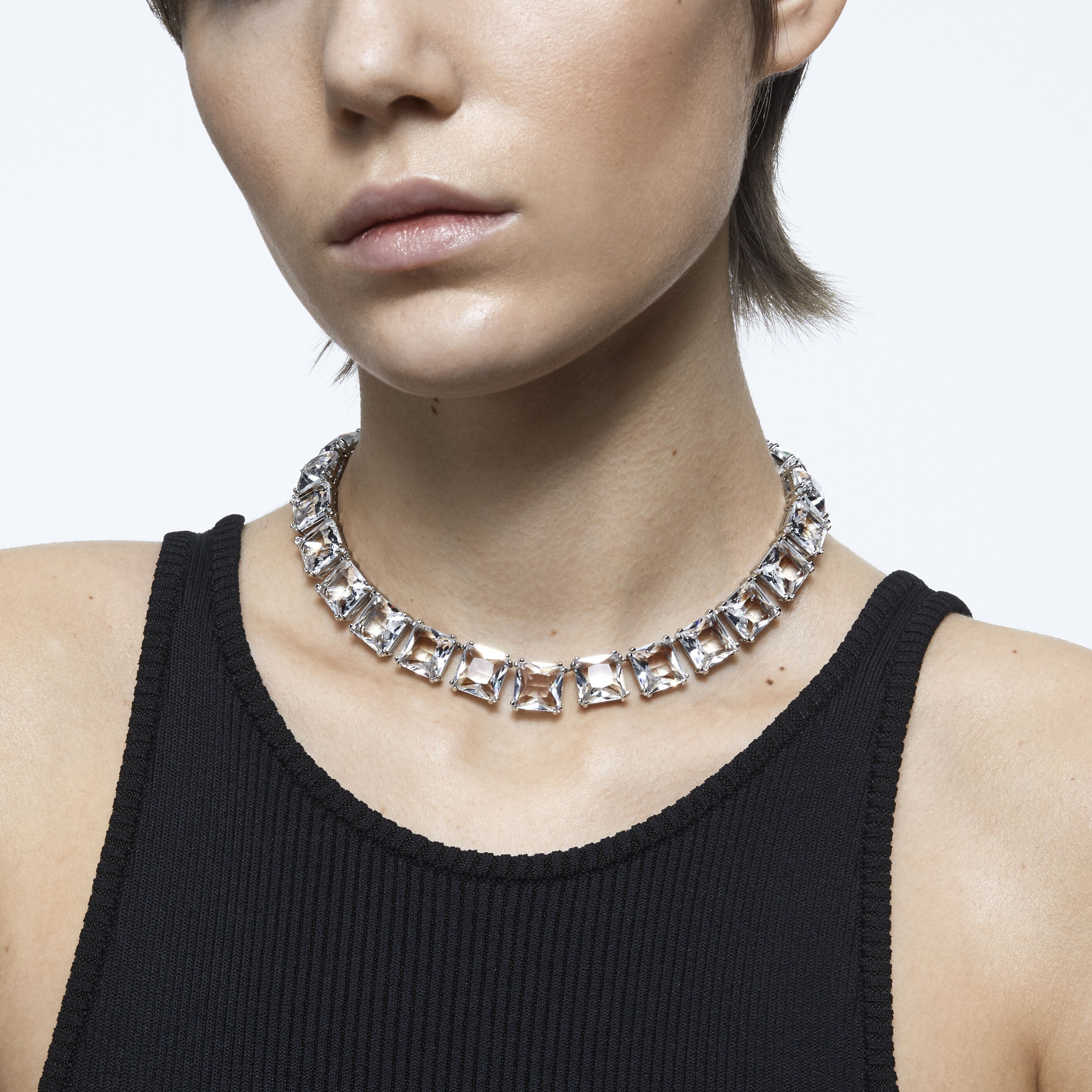 Square best sale crystal necklace